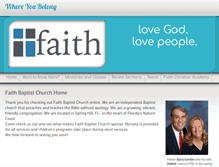 Tablet Screenshot of faithbaptistspringhill.com